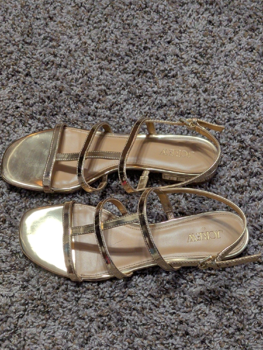 J. Crew Metallic Gold Strappy Sandals